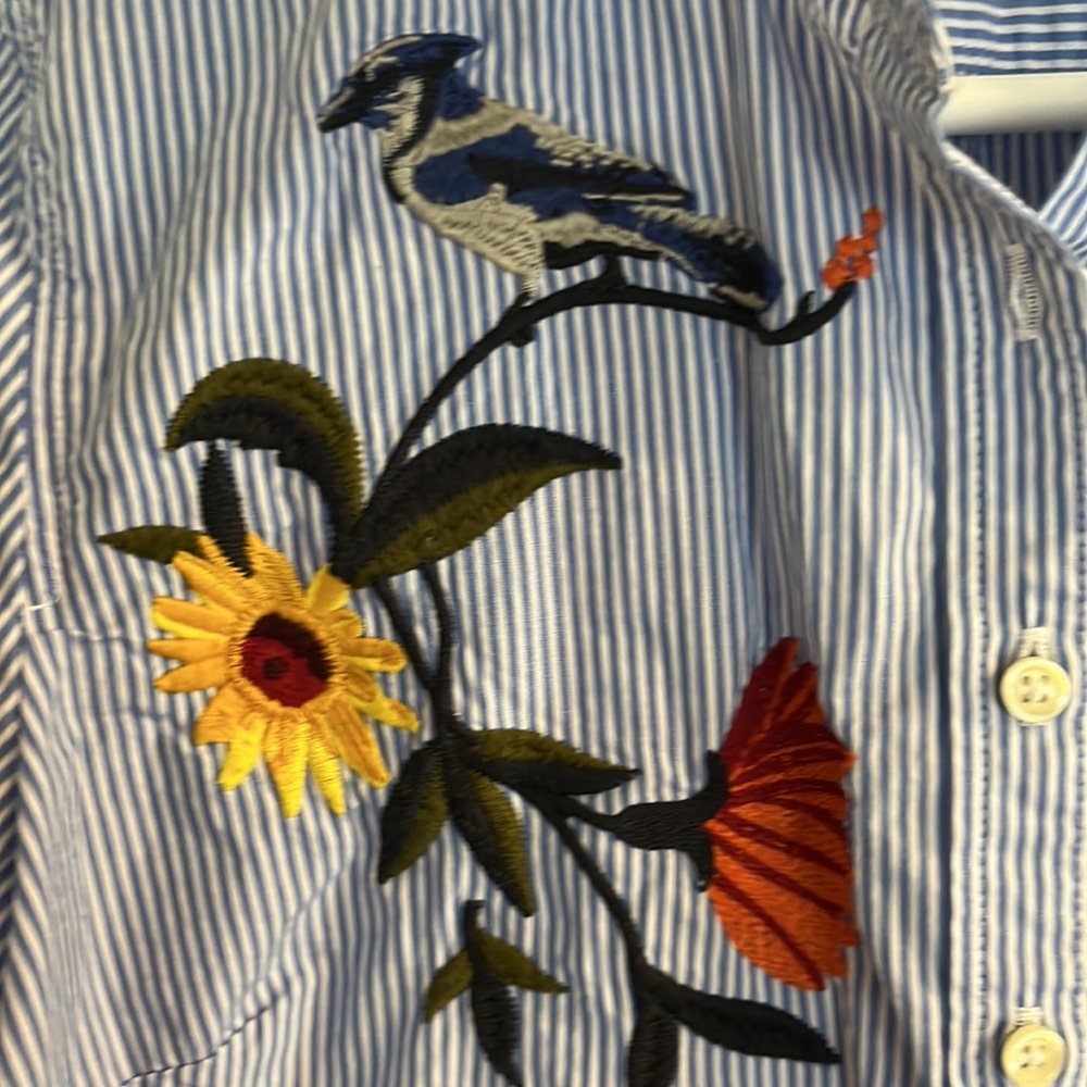 Talbots Embroidered Button Down - image 3